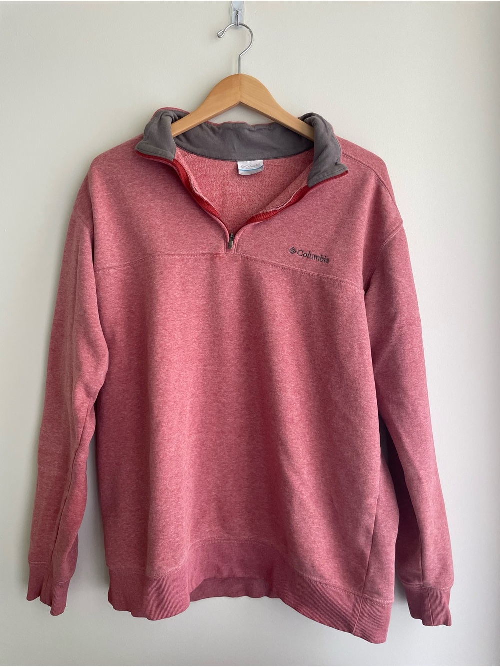 Columbia Zip-Neck Warm Fleece in Dusty Rose Red Outdoor Winter Autumn Sweatshirt